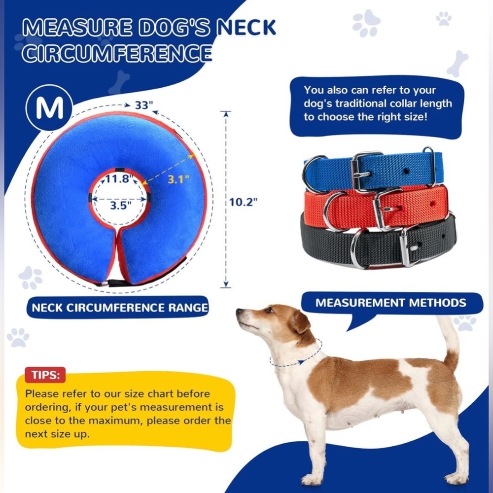 Bilibara Dog Cone Alternative, Inflatable Recovery Collar for Dogs and Cats - Picture 2 of 6